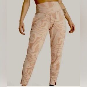 Gymshark GS Power Bottoms gym pants in a light pink marble print